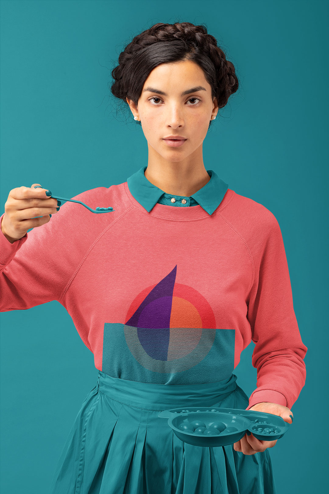 artistic-mockup-featuring-a-woman-with-a-sweatshirt-at-a-studio-32787