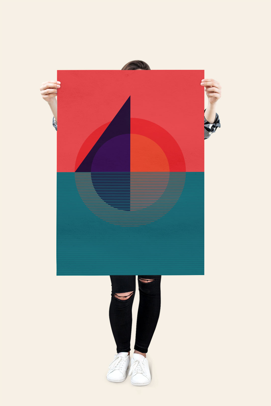 mockup-of-a-woman-at-a-studio-holding-a-poster-in-front-of-her-1319-el